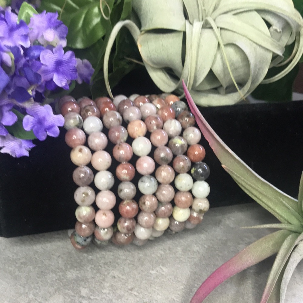 Lepidolite crystal/gemstone bracelet
